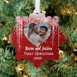Ehepaare Name des ersten Fotos Ornament Karte