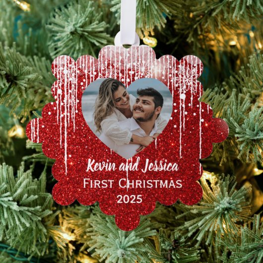 Ehepaare Name des ersten Fotos Ornament Karte (Insitu (Baum))