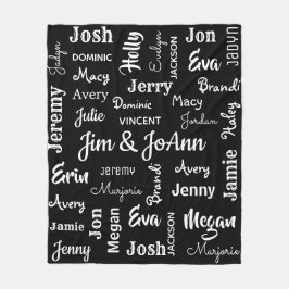 Ehepaare Name mit Kindern und Enkelkinder Fleecedecke