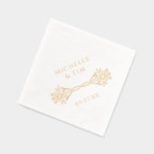 Ehepaare Namen Einzigartig Moderne Elegante Hochze Servietten Mit Folie (Links)