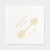 Ehepaare Namen Einzigartig Moderne Elegante Hochze Servietten Mit Folie (Vorderseite)