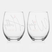 Ehepaare Personalisiert Weinglas Ohne Stiel (Rückseite)