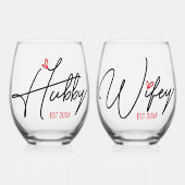 Ehepaare Personalisiert Weinglas Ohne Stiel (Vorderseite)