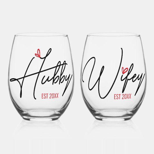 Ehepaare Personalisiert Weinglas Ohne Stiel (Vorderseite)