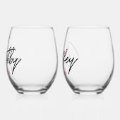 Ehepaare Personalisiert Weinglas Ohne Stiel (Links)
