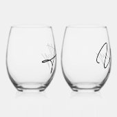 Ehepaare Personalisiert Weinglas Ohne Stiel (Rechts)