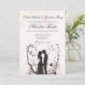 Ehepaare Silhouette Einladung auf Spanisch (Stehend Vorderseite)