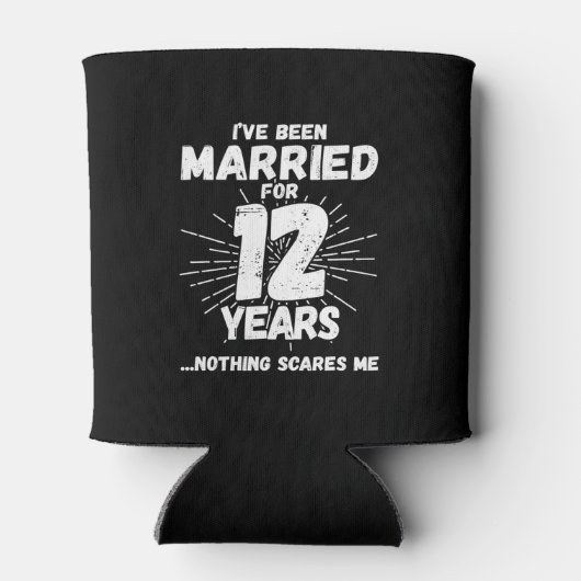 Ehepaare Verheiratet 12 Jahre Witziger 12. Jahrest Dosenkühler (Rückseite)