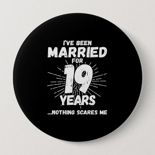 Ehepaare Verheiratet 19 Jahre Witziger 19-jähriger Button (Vorderseite)