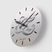 Ehepaare Wall Clock Names & Date Runde Wanduhr (Winkel)