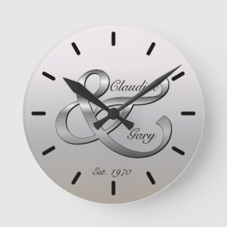 Ehepaare Wall Clock Names & Date Runde Wanduhr
