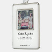 Ehepaare Weihnachts-Foto Ornament Rahmen-Ornament Silber (Links)