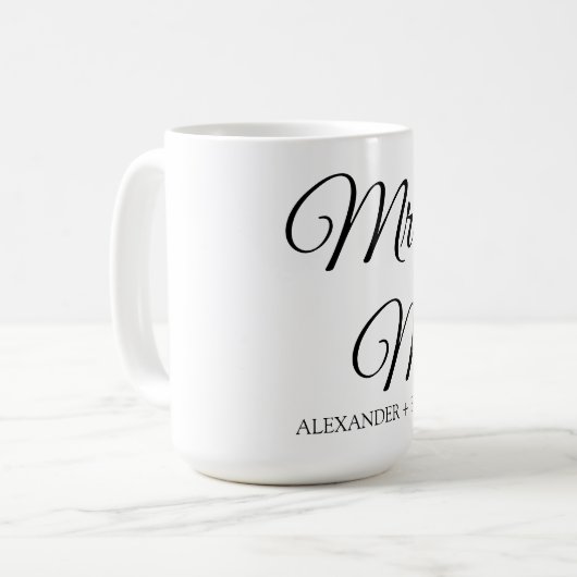 Ehepaare zum Hochzeitstag Kaffeetasse (Vorderseite Links)