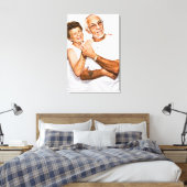 Ehepaares Hochzeitstag-Foto Leinwanddruck (Insitu (Schlafzimmer))