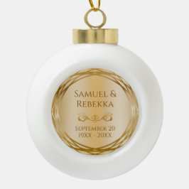 Ehepaares Name Golden 50. Wedding Anniversary Gesc Keramik Kugel-Ornament