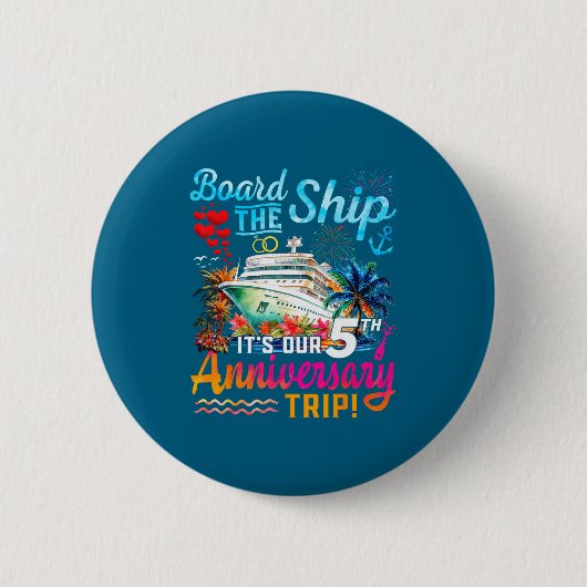 Ehepartner 5. Hochzeitstag Kunstwerk Button (Vorderseite)
