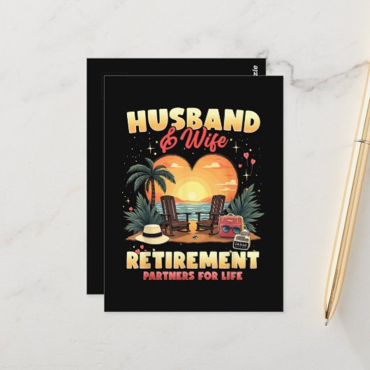Ehepartner im Ruhestand Postkarte (Vorderseite/Rückseite Beispiel)