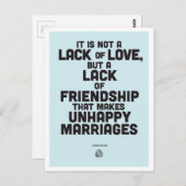 Ehephilosophie-Zitat Postkarte (Vorne/Hinten)