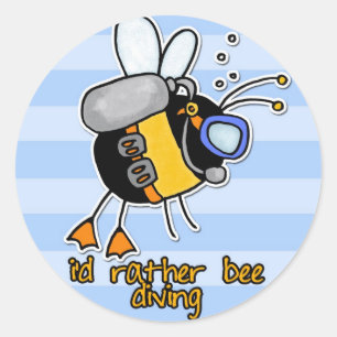 eher Bienentauchen Runder Aufkleber