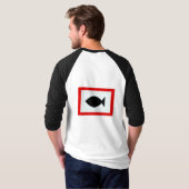 EHER FISCHT T-Shirt mit Front/hinterem Entwurf (Schwarz voll)