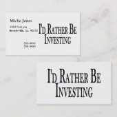 Eher investiert visitenkarte (Vorne/Hinten)