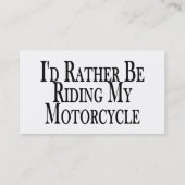 Eher reitet mein Motorrad Visitenkarte (Rückseite)