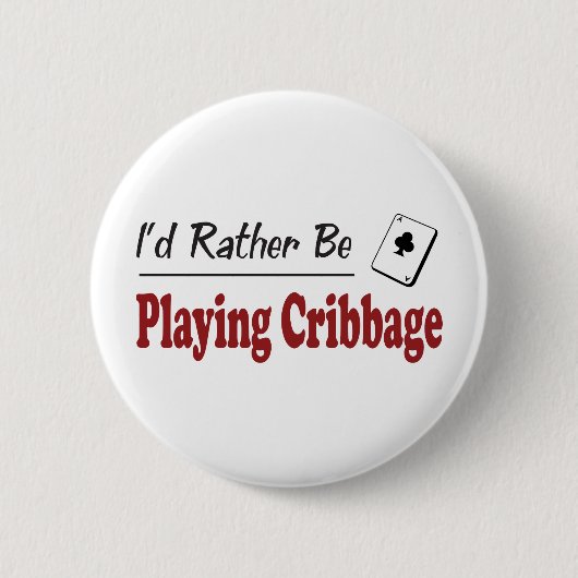 Eher spielt Cribbage Button (Vorderseite)