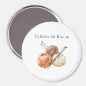 Eher Stricken Orange Braun Creme Garn Magnet (Vorderseite/Rückseite)