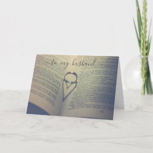 Ehering auf offenem Buch zum Geburtstag oder Hochz Karte