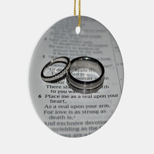 Ehering-Bibel-Vers-Verzierung Keramikornament (Rechts)