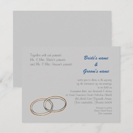 Eheringe Einladung (Vorne/Hinten)