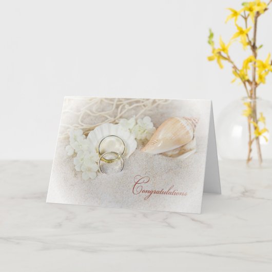 Eheringe im Seashell Karte (Gelbe Blume)