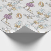 Eheringe und Champagner Geschenkpapier (Ecke)