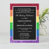 Ehescheidete Eltern Rainbow-Hochzeiten Einladung (Stehend Vorderseite)