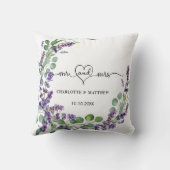 Eheschließende Eukalyptusblüte mr mrs name Kissen (Rückseite)