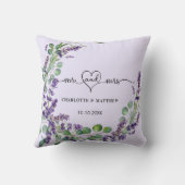 Eheschließende Lavendel violettes Kranz Kissen (Rückseite)