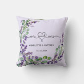 Eheschließende Lavendel violettes Kranz Kissen (Vorderseite)