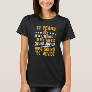 Eheschließung 12 Jahre Hochzeitstag für Ehemann T-Shirt