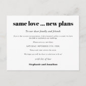 Eheschließung derselben Liebe Neue Pläne Rettete N Ankündigungspostkarte (Vorderseite)