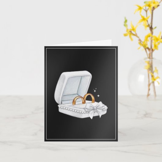 Eheschließung in Schwarzweiß Karte (Gelbe Blume)