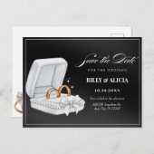 Eheschließung in Schwarzweiß Postkarte (Vorne/Hinten)