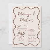 Eheschließung & Martinis Hand Dragon Bach Weekend Einladung (Vorderseite)