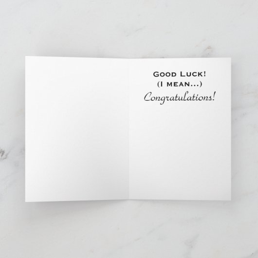 Eheschließung mit Hochzeitkarte I Karte (Innenseite)