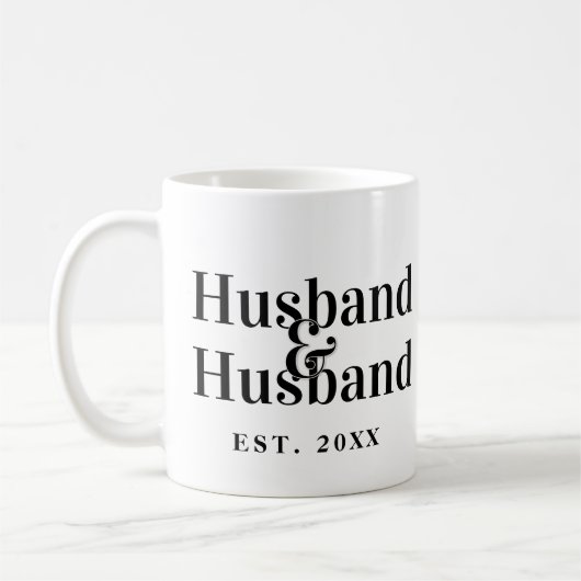 Eheschließung mit Hochzeitstag Kaffeetasse (Links)