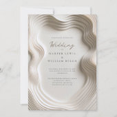 Eheschließung mit weichem Elfenbein Einladung (Vorderseite)