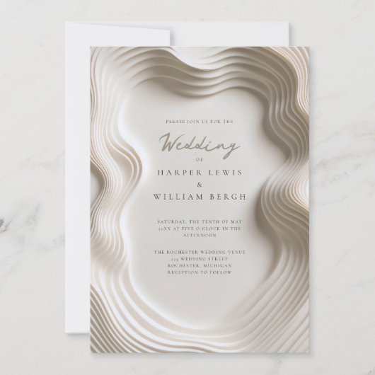 Eheschließung mit weichem Elfenbein Einladung (Vorderseite)