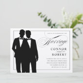 Eheschließung mit zwei Elternhäusern Einladung (Stehend Vorderseite)