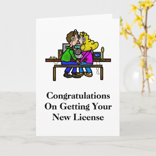 Eheschließung oder Hochzeitskarte von Ham Radio Karte (Gelbe Blume)