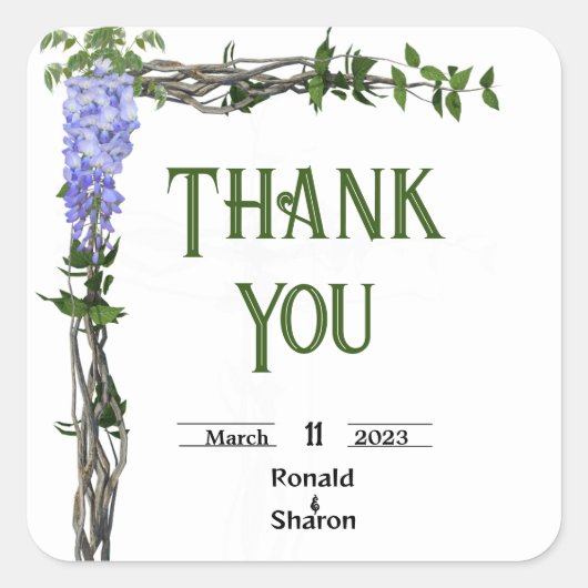 Eheschließung Quadratischer Aufkleber (Vorderseite)