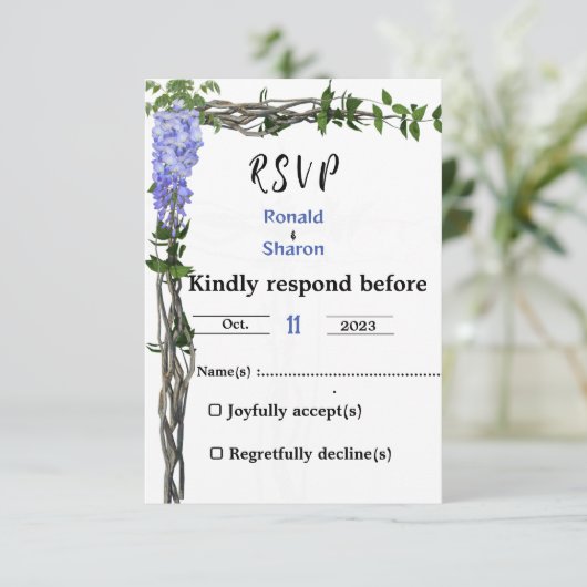 Eheschließung RSVP Karte (Stehend Vorderseite)